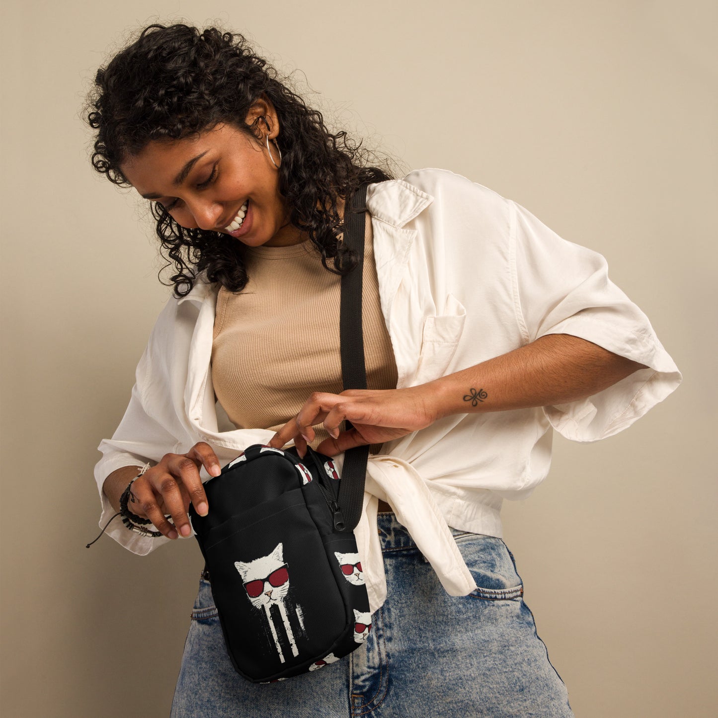 City Kitty Crossbody bag Utility Bag Cat Purse Cat Bag Cell Phone Bag Cellphone Purse (Free Shipping)