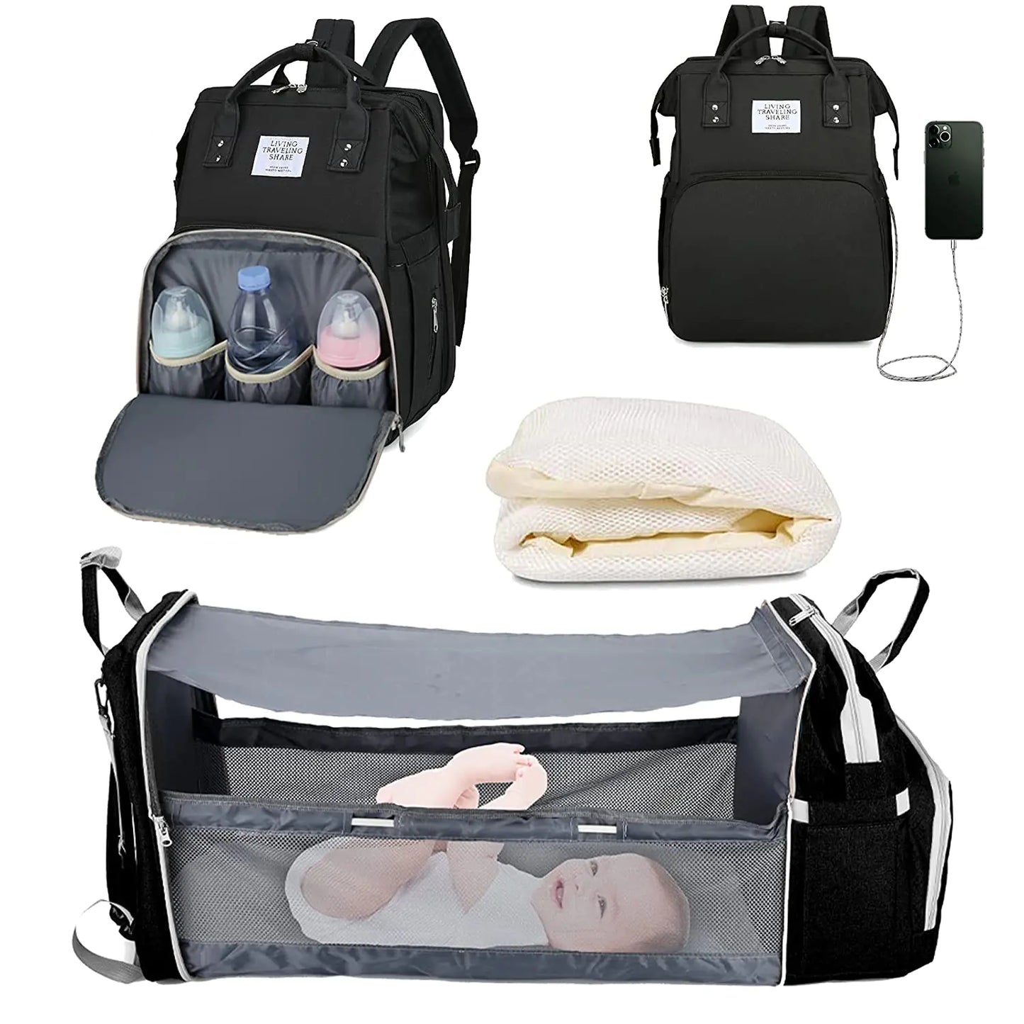 Napmate Portable Crib Backpack Diaper Bag